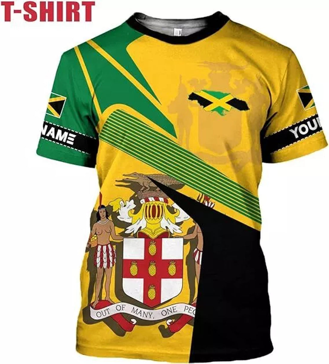 Custom 3D T-Shirt Jamaica Flag Lion Shirt for Men Women Jamaican Pride