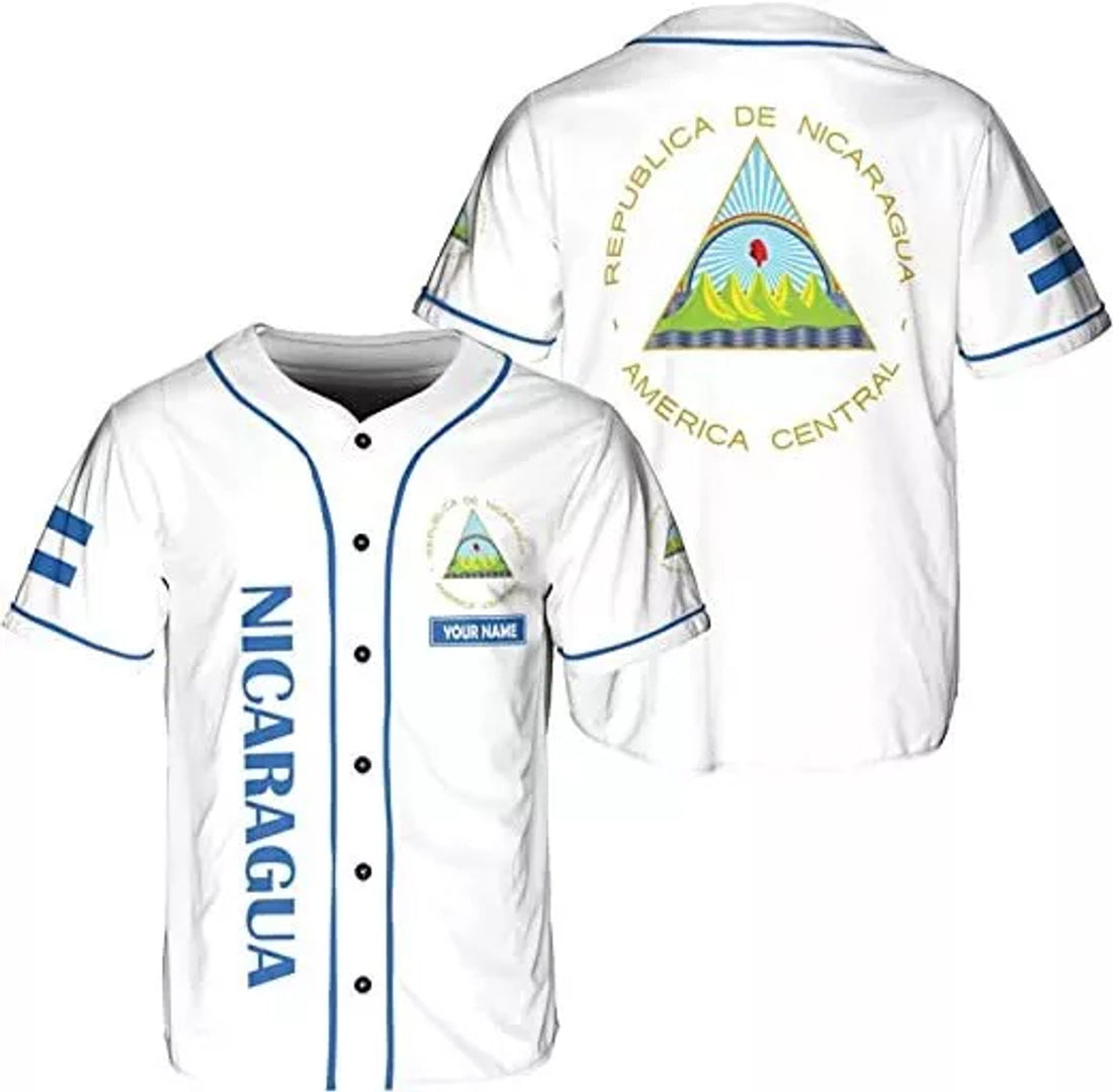 Custom Personalized Nicaragua Baseball Jersey Shirt Nicaraguan Camisas Shirts, Nicaragua