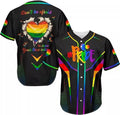 LGBT Pride Rainbow Heart Show Your True Color Baseball Jersey S-5XL