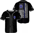 Custom Personalized Thin White Line EMS EMT Paramedic Baseball Jersey