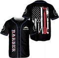 Custom Personalized Barber Shop Baseball Jersey, Hairdresser Baseball Jersey Barber To