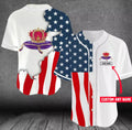Custom Whisky Crown Royal US Flag Custom Name Baseball Jersey