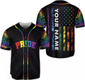 Custom Name LGBT Pride Baseball Jersey Pride Hand LGBT Flag Jersey, Rainbow Les
