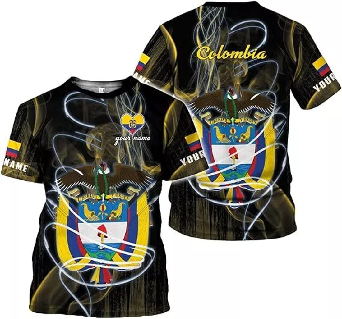 Custom Colombia Shirt 3D, Custom Colombia Flag Shirts for Men Women, Colombian Pride