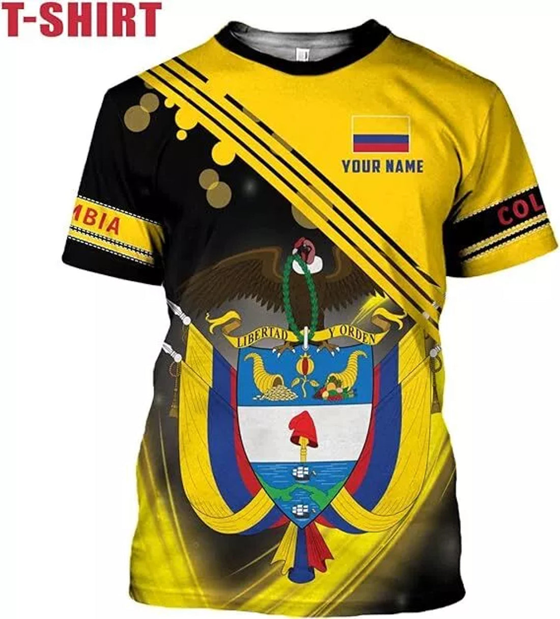 Custom Colombia Shirt 3D, Custom Colombia Flag Shirts for Men Women, Colombian Pride T-Shirt