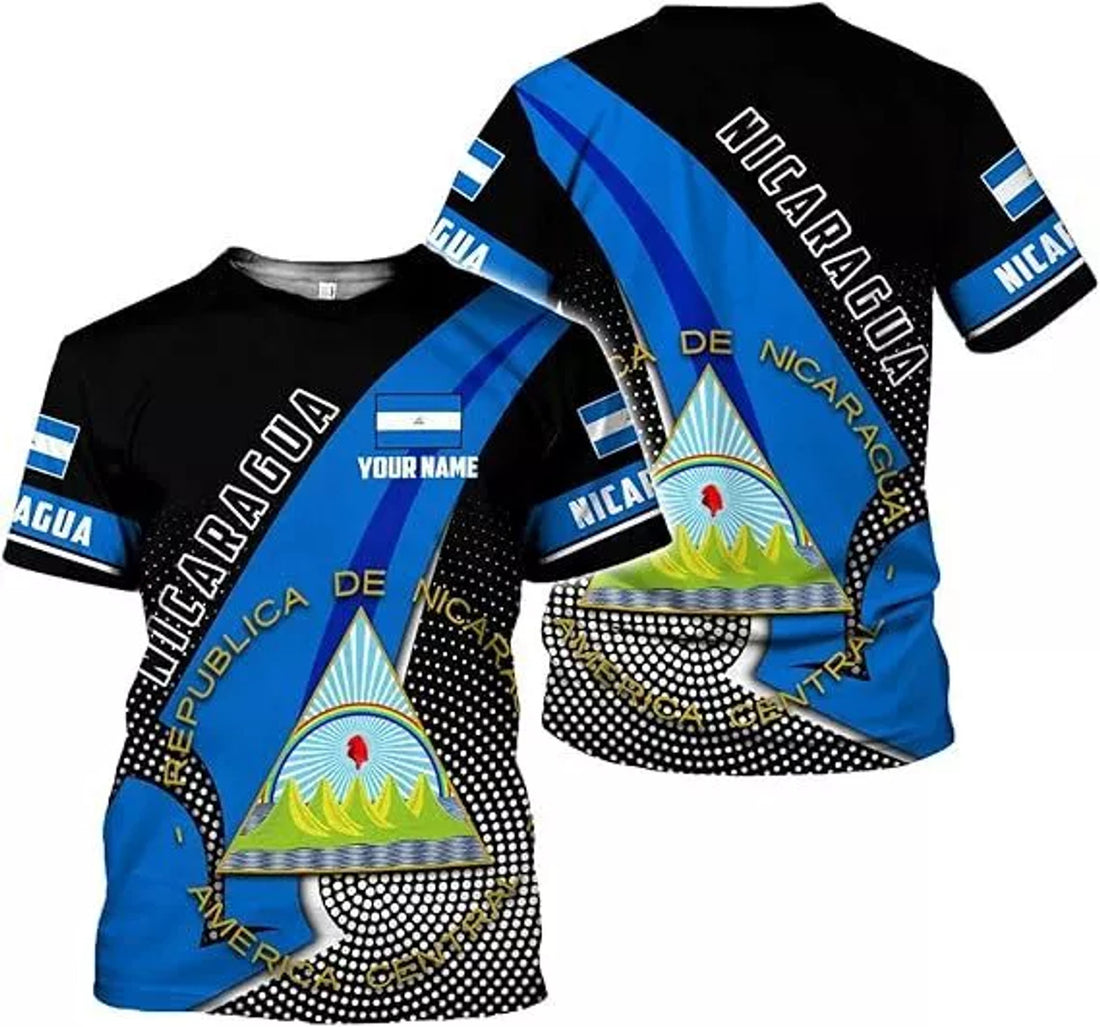 Custom Nicaragua Flag Shirts Nicaraguan Camisas T-Shirt