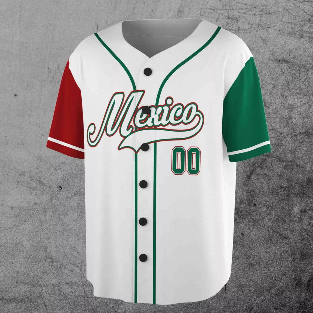 Custom Personalize Team Name, Name and Number Green-Red Mexico 3D All Over Print Baseball Jersey