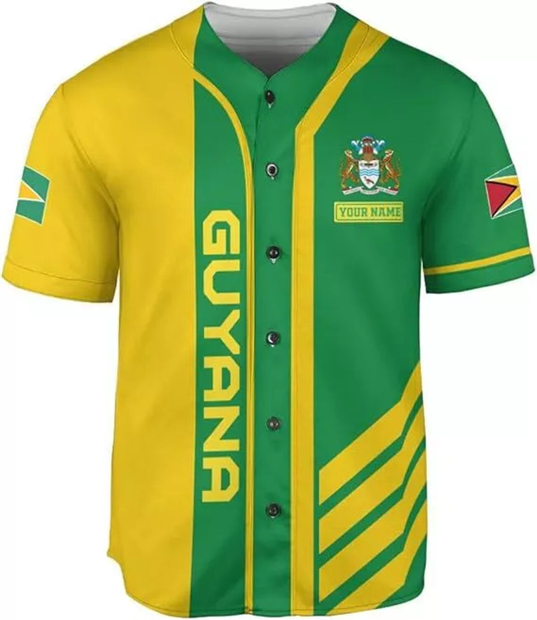 Custom Guyana Shirts Guyana Pride Baseball Jersey Guyanese Guyana Flag