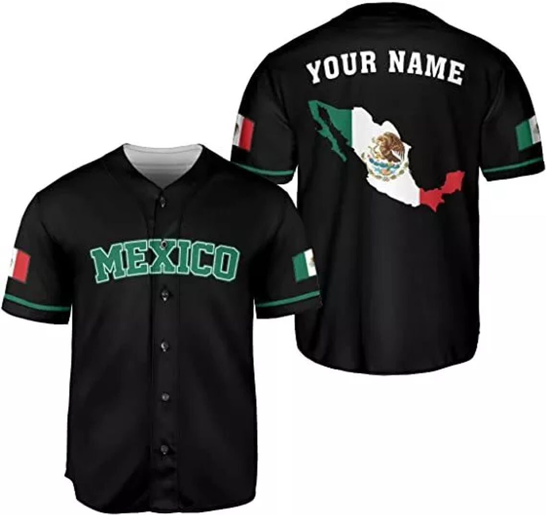 Custom Personalized Mexico Mexican Baseball Shirt Custom Team Name Mexican Aztec Baseball Jersey
