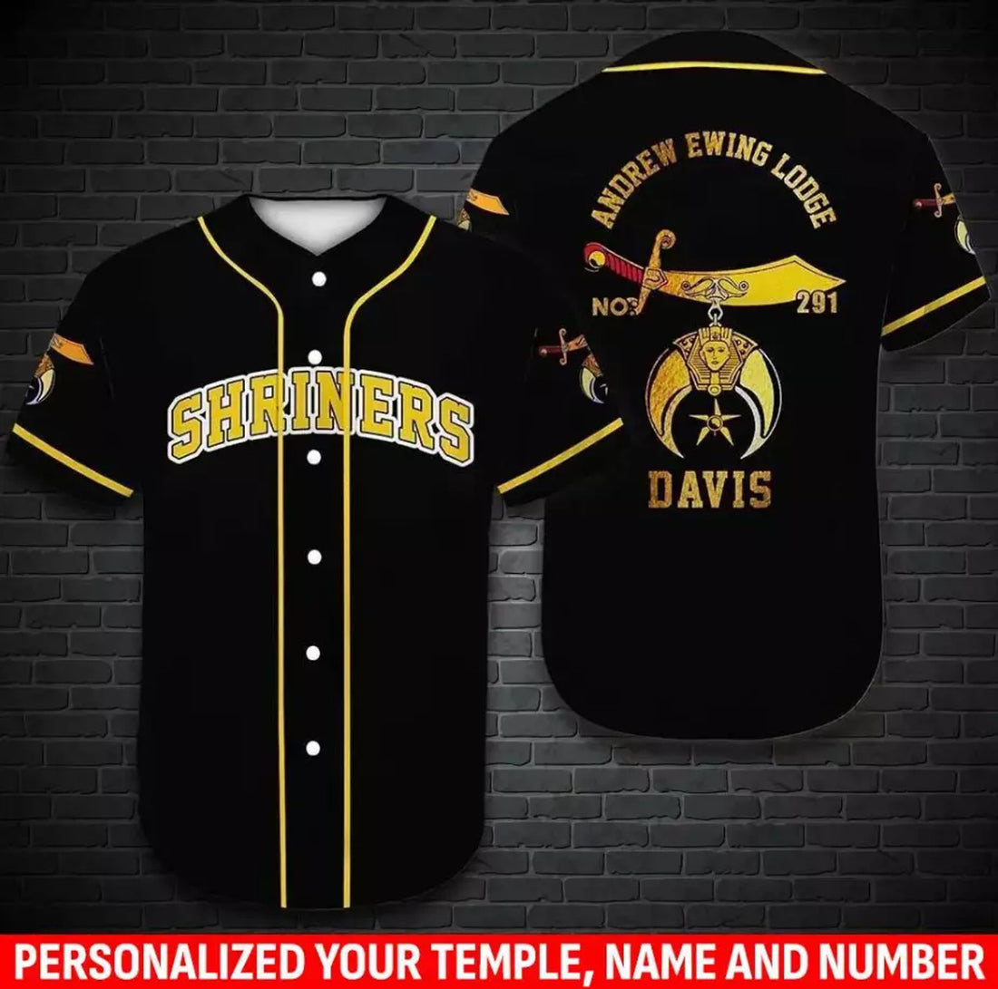 Custom Shriners-Baseball Shirt 1-Custom Text 3D Baseball Jersey Shirt Size S-5XL