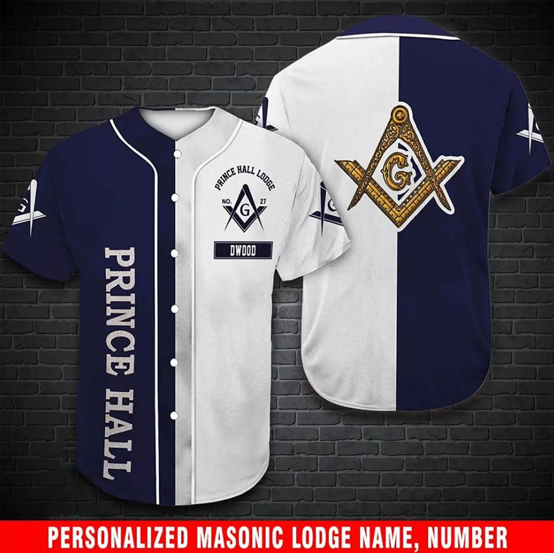 Custom Lodge Name Number 3D All Over Print Baseball Jersey Shirt Size S-5XL