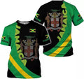 Custom Jamaica Flag Lion Shirt for Men Women Jamaican Pride 3D T-Shirt