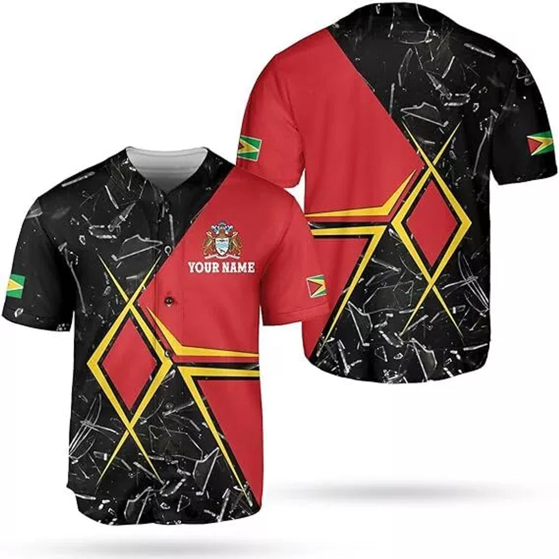 Custom Guyana Shirts Guyana Pride Baseball Jersey Guyanese Guyana Flag Jersey Shirt