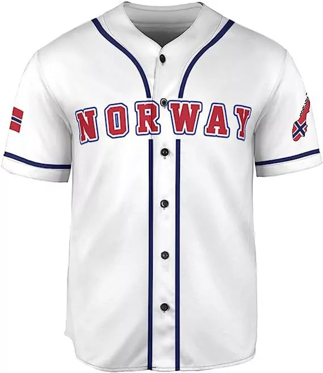Custom Personalized Norway Baseball Jersey Shirt, Norwegian Pride Flag Roots Norwegian J