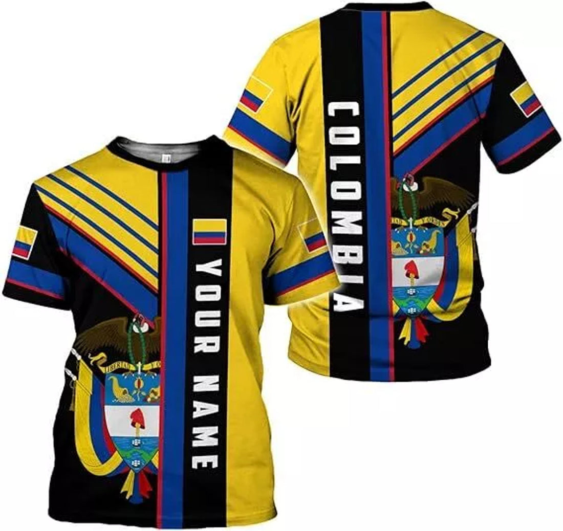 Custom Colombia Shirts Colombia Flag Shirt Colombian T-Shirt for Men