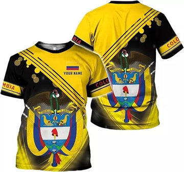 Custom Colombia Shirt 3D, Custom Colombia Flag Shirts for Men Women, Colombian Pride T-Shirt