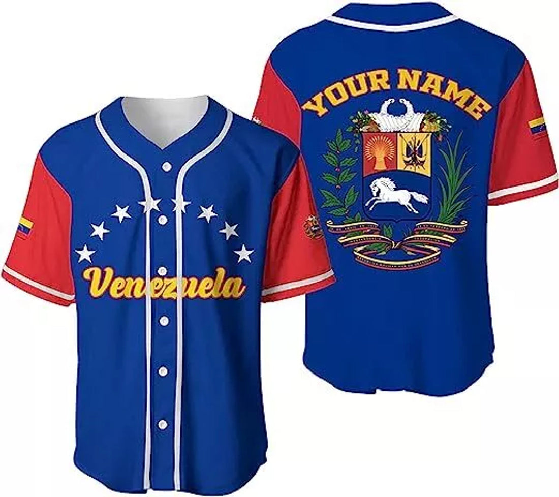 Custom Personalized Custom Name Venezuela Baseball Jersey Shirt S-5XL, Venezuela Jersey