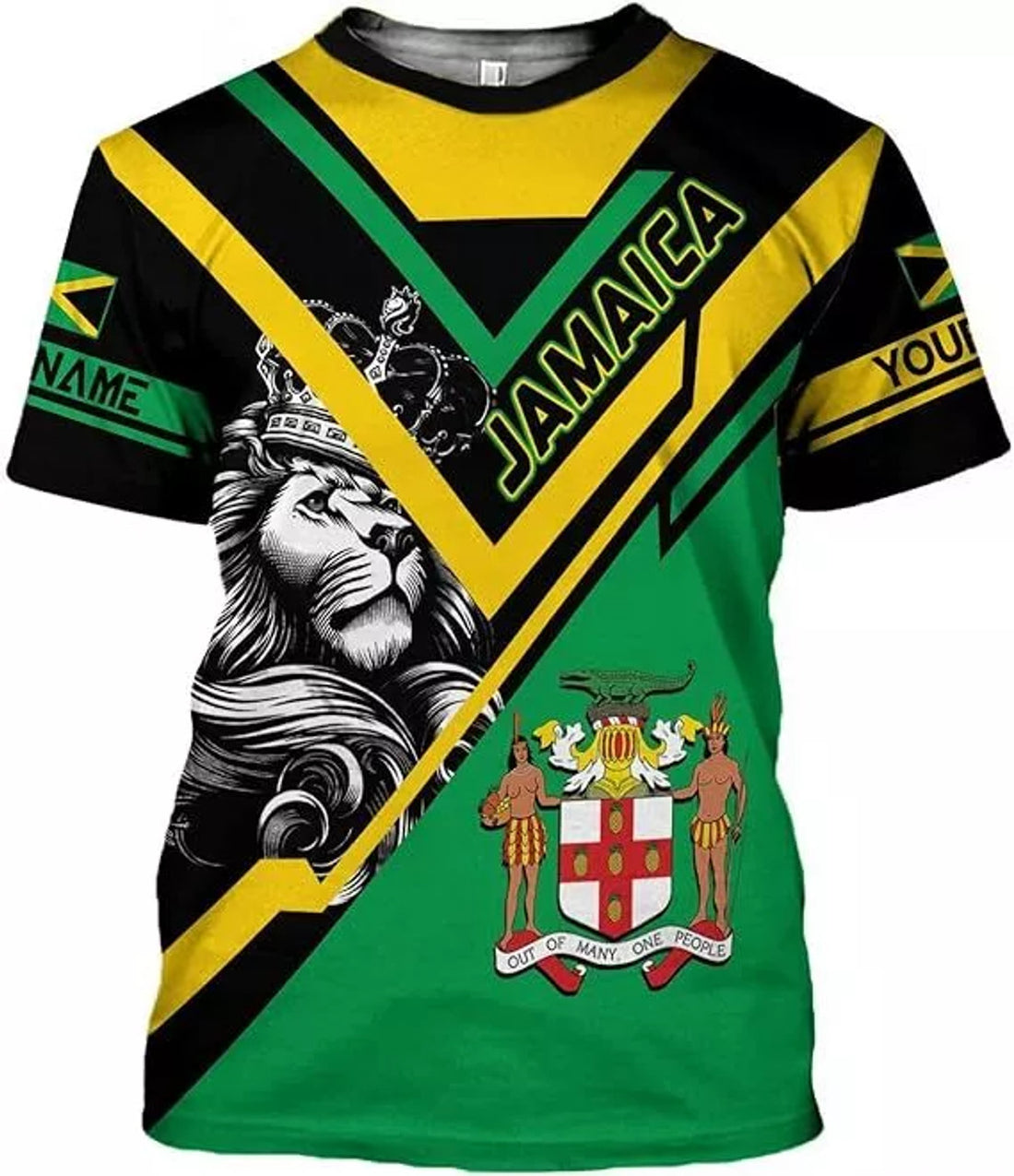 Custom Jamaica Flag Lion Shirt for Men Women Jamaican Pride T-Shirt