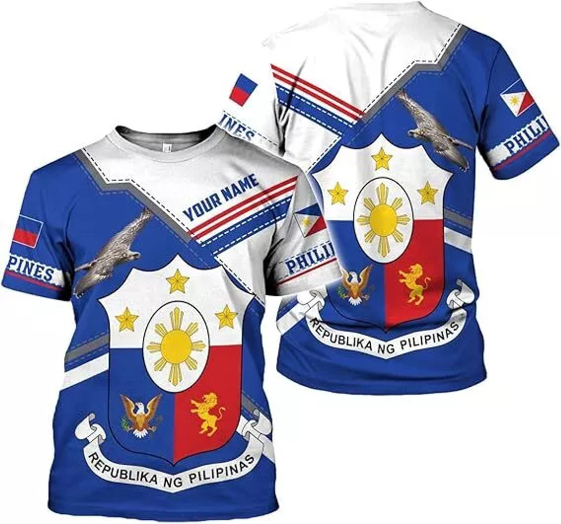 Custom Philippines Shirts 3D, Filipino Flag Pride Shirt Philippines Shirt Flag T-Shirt