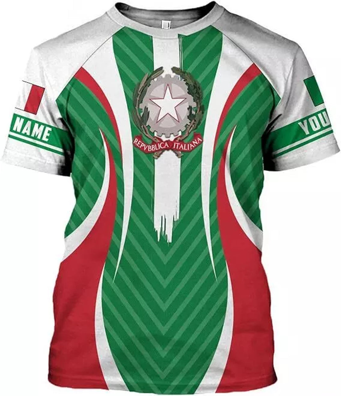 Custom Italy Shirt 3D, Custom Italian Shirt Flag for Men and Women, Italia Shirt Soccer