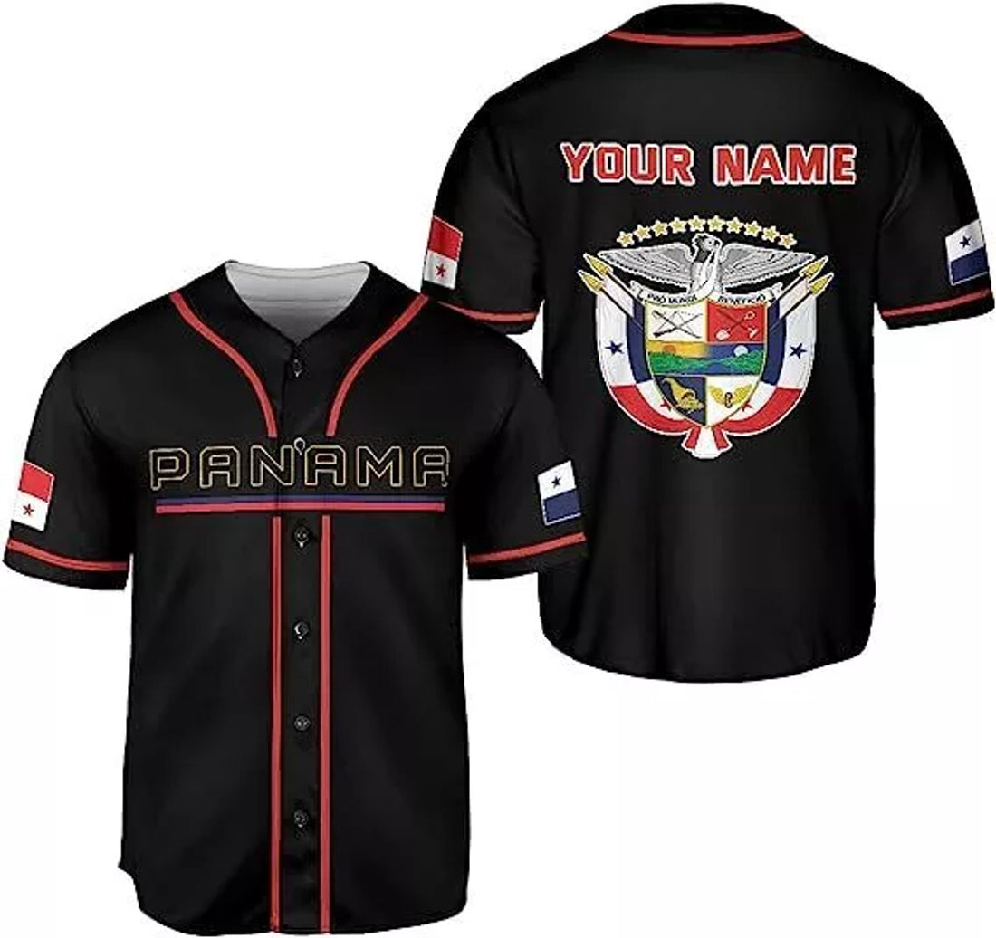Custom Panama Baseball Jersey Camisa Shirt Panamanian Flag Jersey Panama
