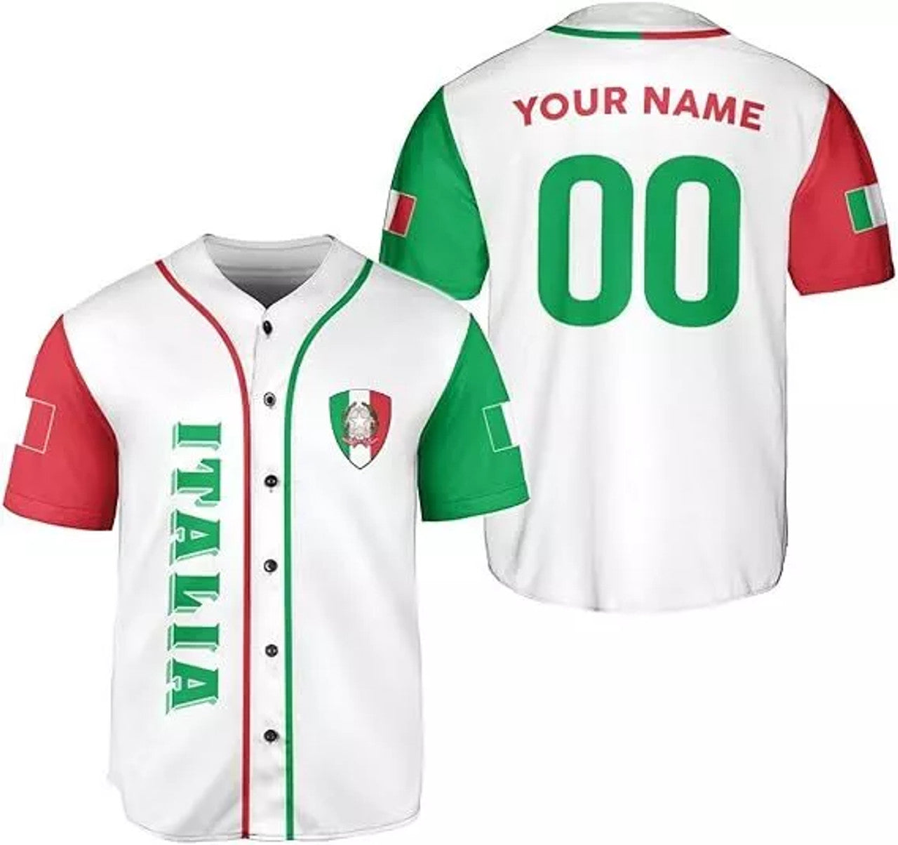 Custom Italia Baseball Jersey, Italian Shirts for Men & Women, Italian Jersey, Italy It