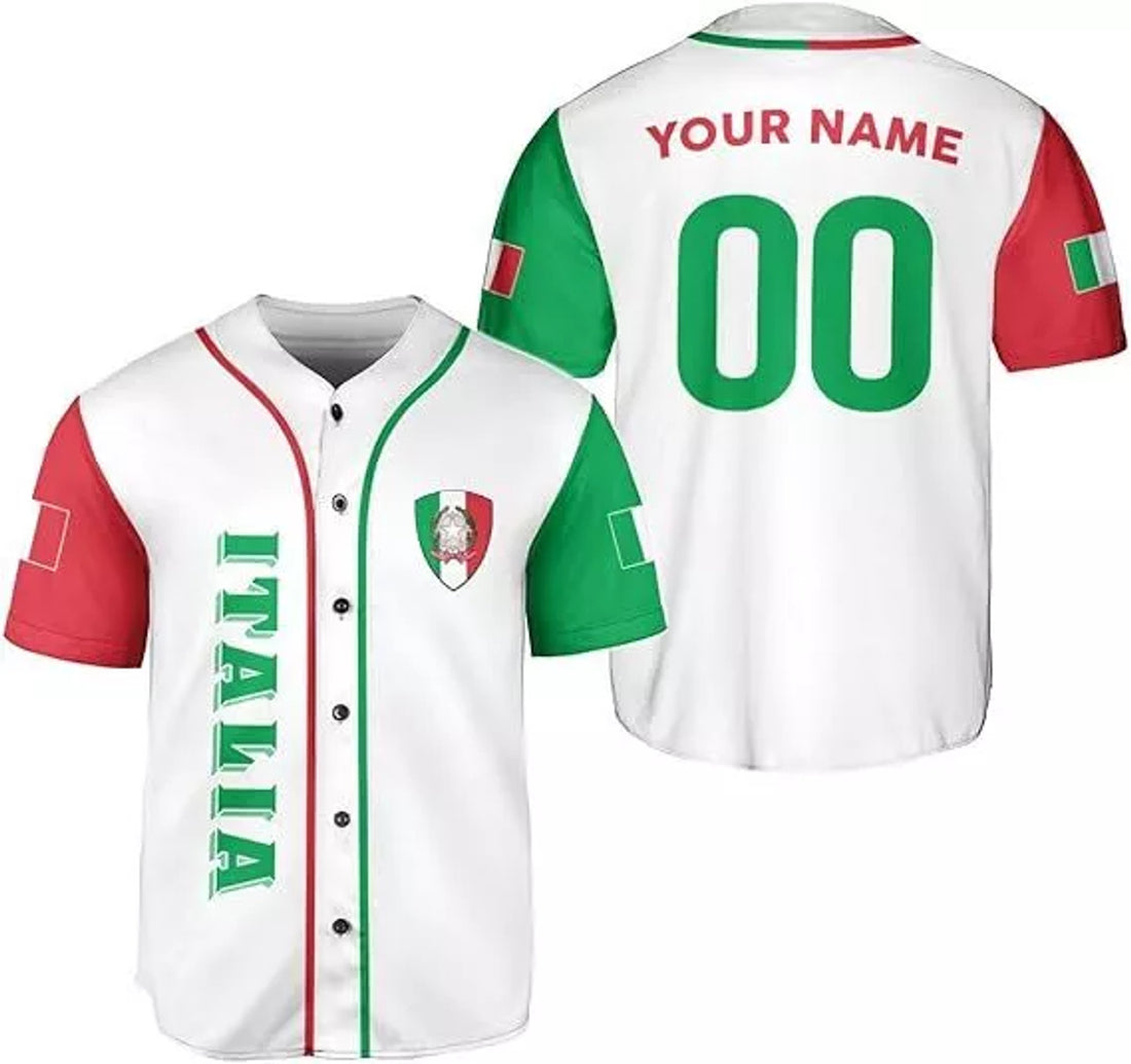 Custom Italia Baseball Jersey, Italian Shirts for Men & Women, Italian Jersey, Italy It