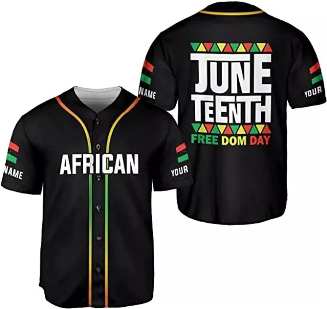 Custom Personalized Juneteenth Baseball Jersey, Freeish Since 1865 Juneteenth Flag Shirt