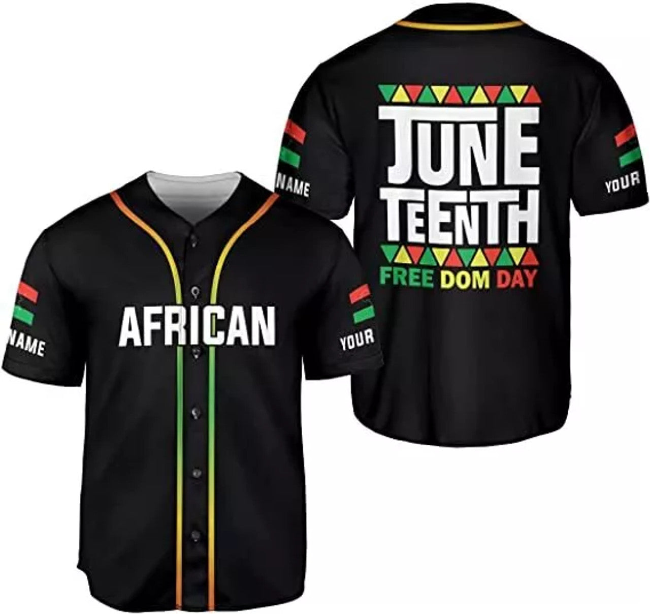 Custom Personalized Juneteenth Baseball Jersey, Freeish Since 1865 Juneteenth Flag Shirt