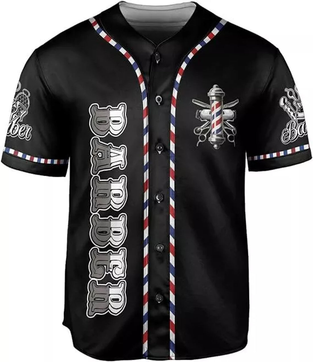 Custom Barber Shop Custom Name Shirt 3D for Men Women Scis Baseball Jersey