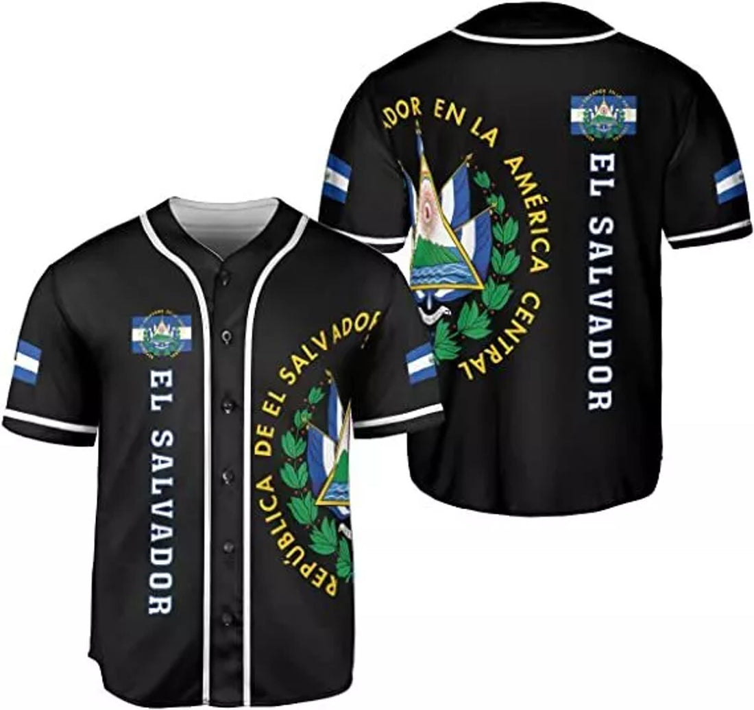 El Salvador Baseball Jersey Shirt, El Salvador Flag Shirt Men S