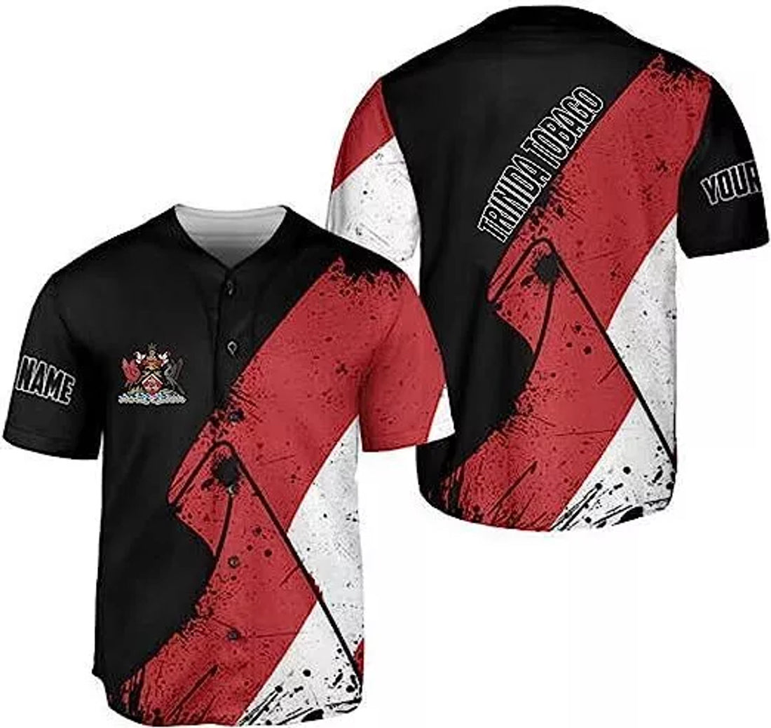 Custom Personalized Name Trinidad and Tobago Baseball Jersey Shirt, Trinidad and Tobago