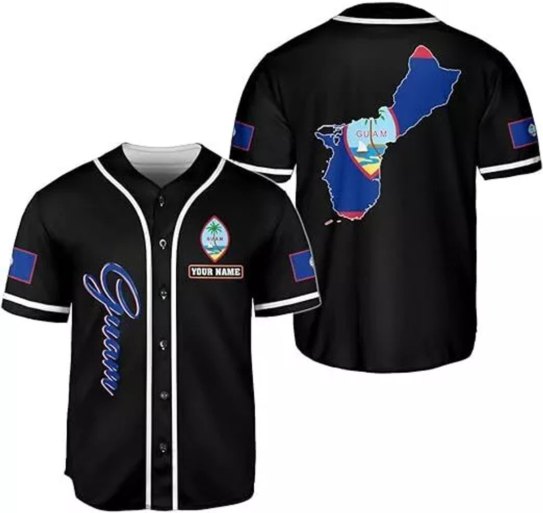 Custom Guam Baseball Jersey Shirt, Guahan Flag Jersey, Guam Islander Pride