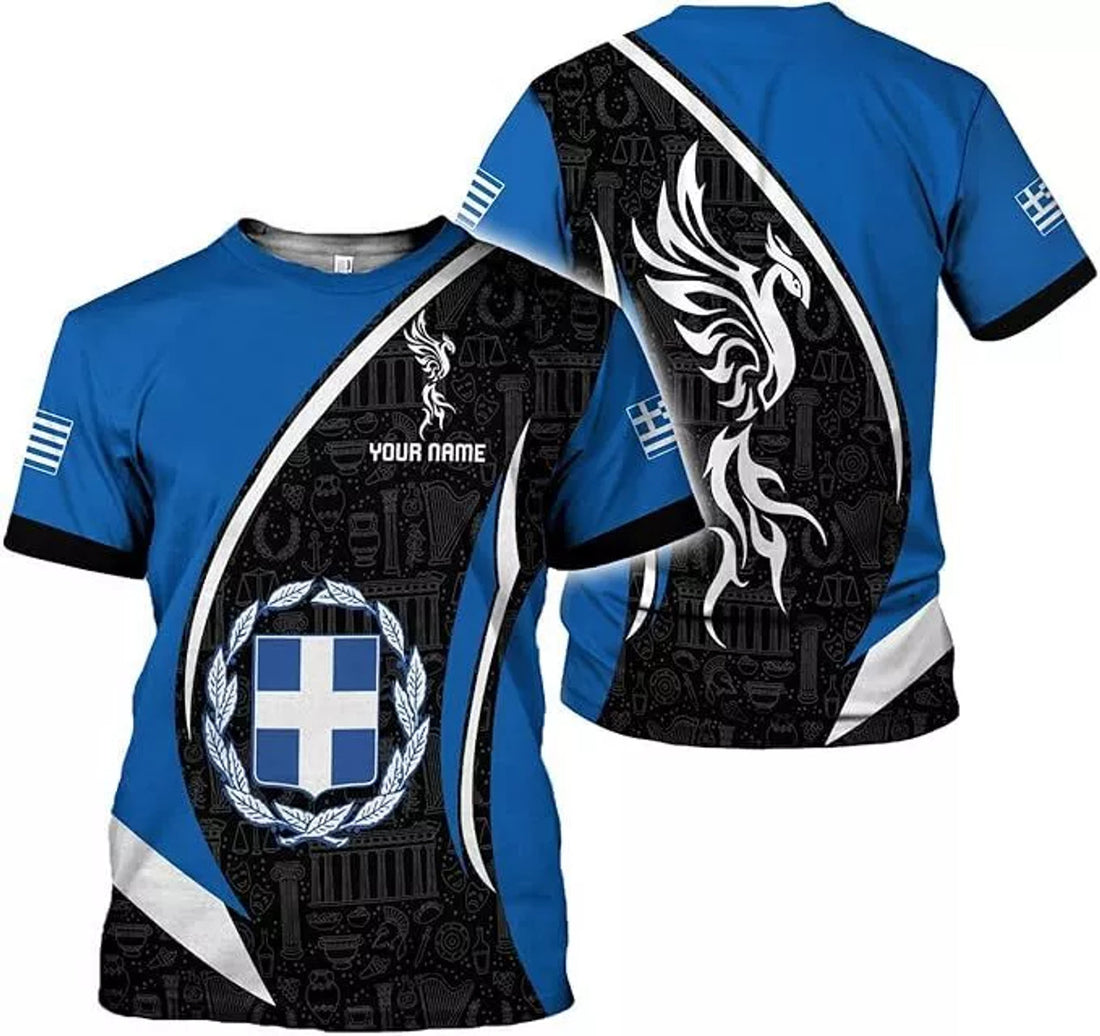 Custom Greece Shirts for Men Greece Flag Shirt Greek Lovers T-Shirt Greece Greek
