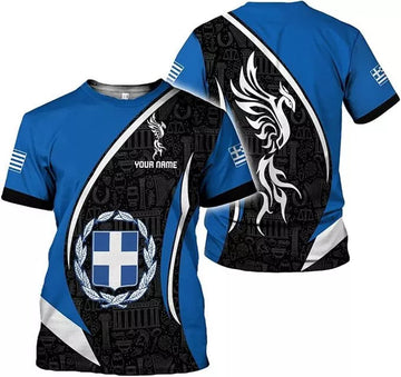 Custom Greece Shirts for Men Greece Flag Shirt Greek Lovers T-Shirt Greece Greek