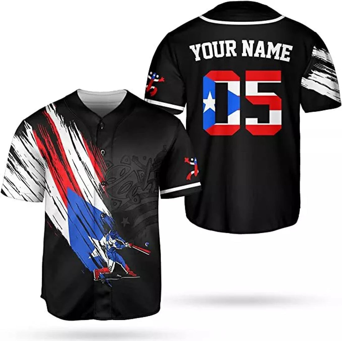 Custom Personalized Puerto Rico Baseball Shirt, Customized Team Name Puerto Rican Baseball Jersey