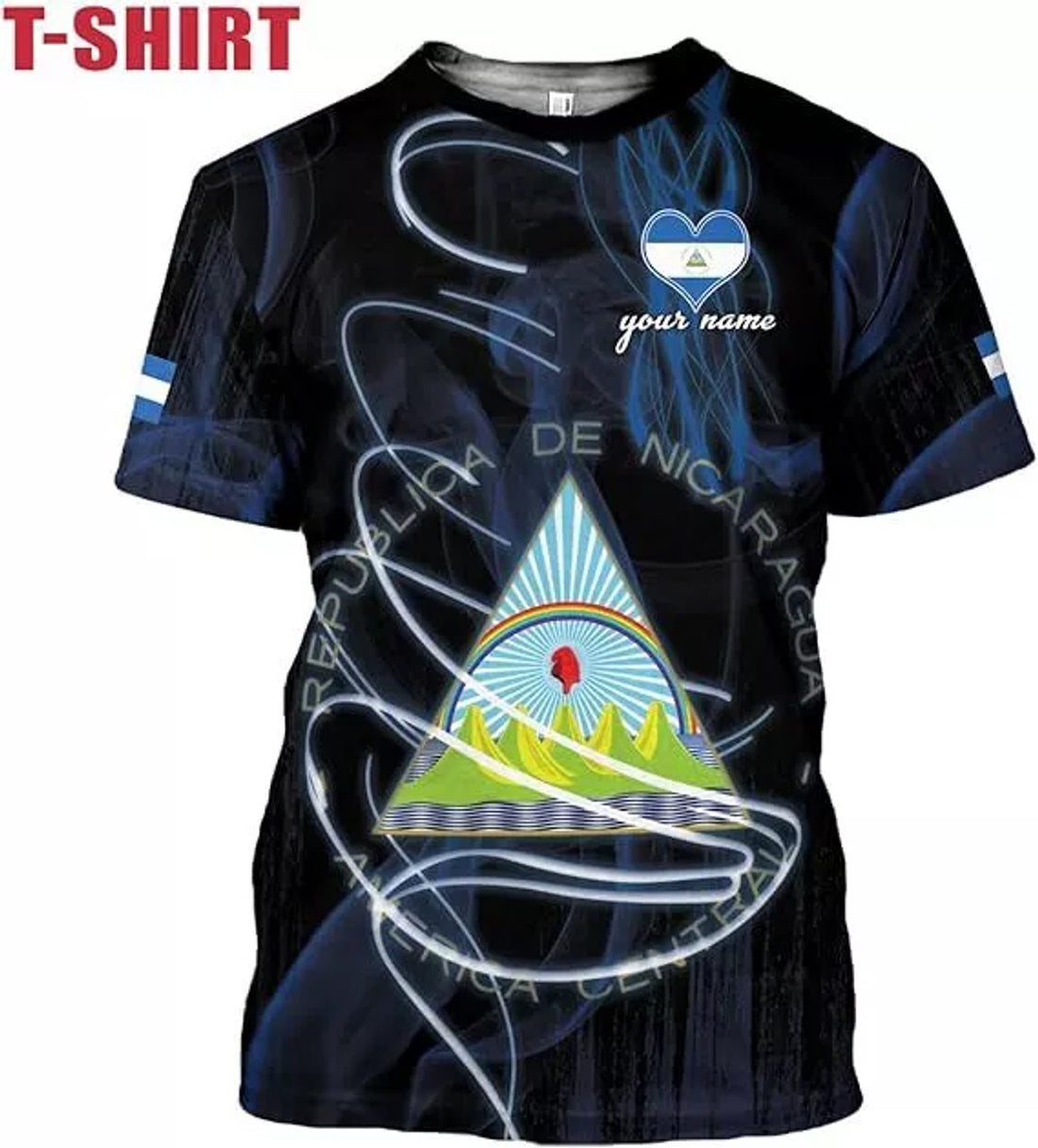 Custom Nicaragua Shirt 3D Nicaragua Flag Shirts Nicaraguan Camisas 3D T-Shirt