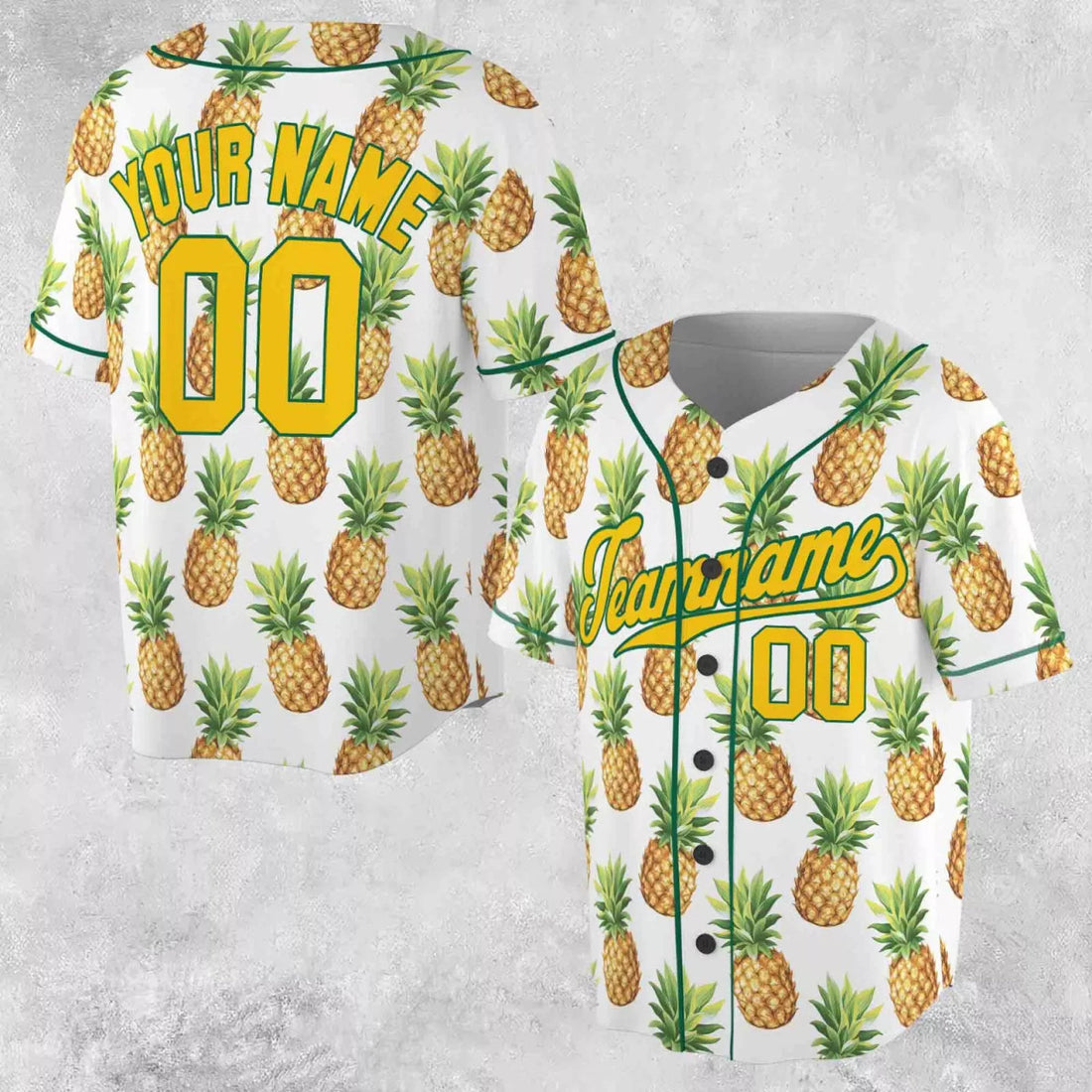 Custom 3D Pattern Design Tropical Palm Leaves 3D Baseball Jersey Size S-5XL