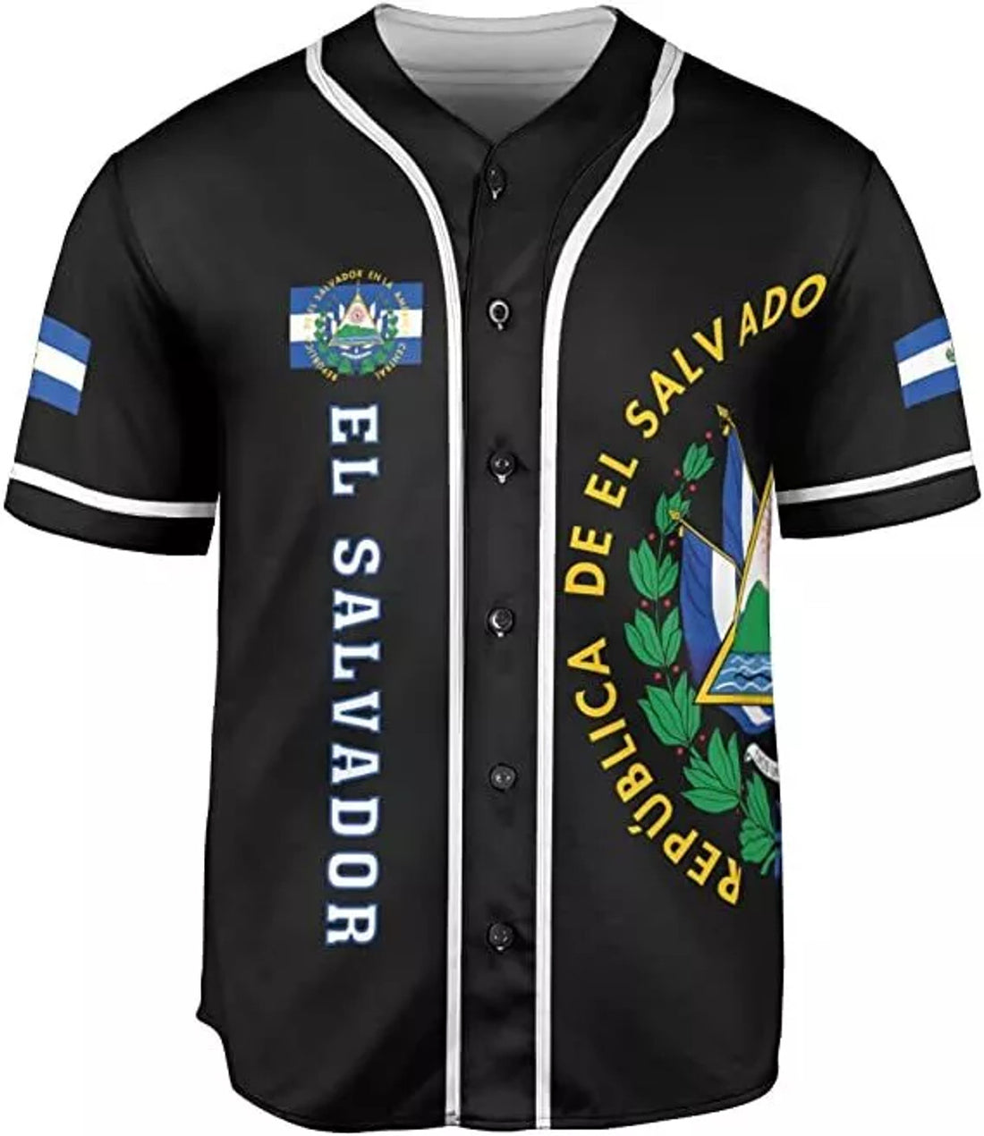 El Salvador Baseball Jersey Shirt, El Salvador Flag Shirt Men S