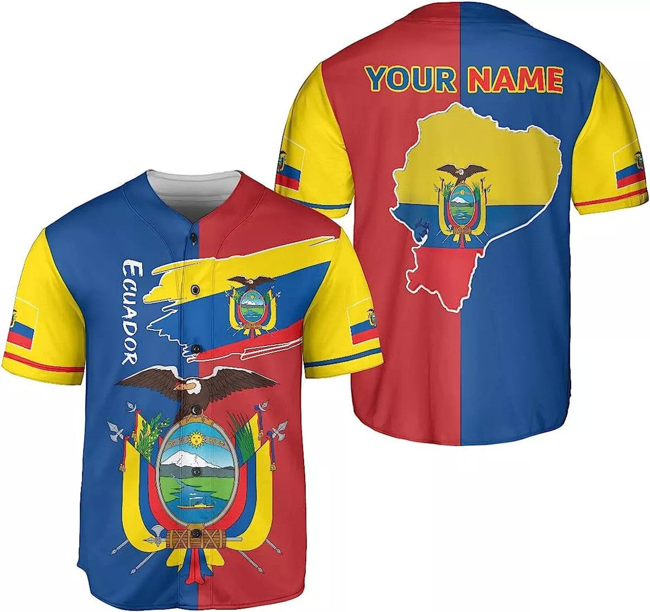 Custom Ecuador Baseball Jersey Shirt Ecuador Flag Jersey Ecuadorian Jers