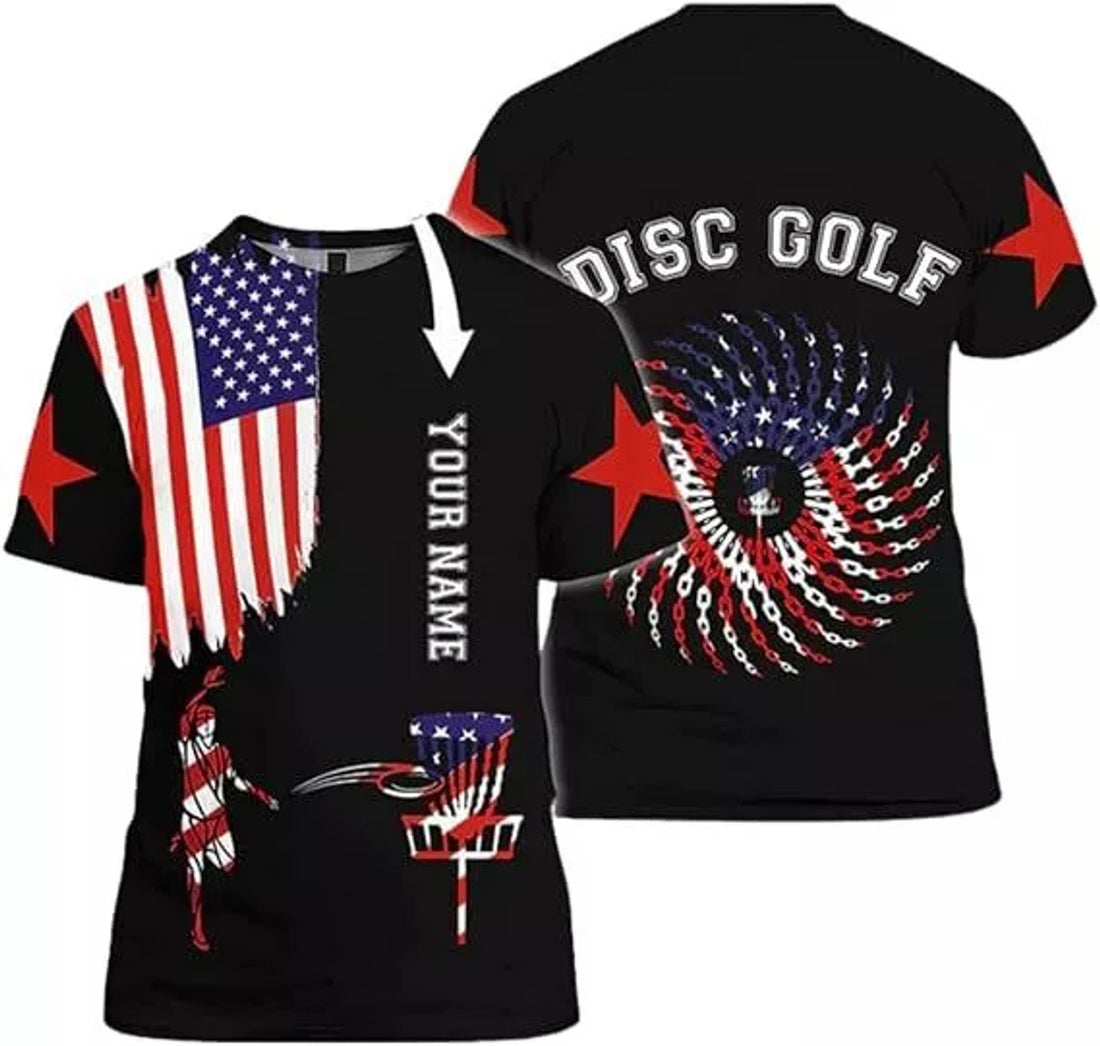 Custom 3D All Over Printing S-5XL Disc Golf Shirts for Men
