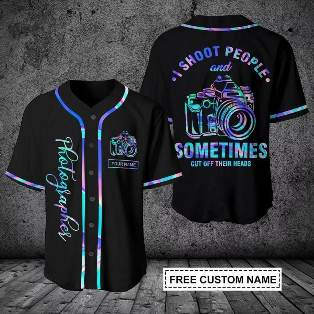 Custom Photographer i Shoot People Custom Name Baseball Jersey Shirt 3d s 5xl Men Dad F