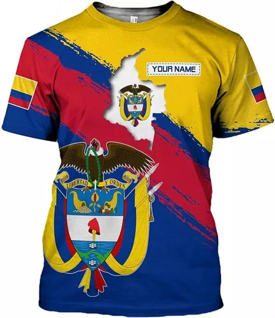 Custom Colombia Shirts Colombia Flag Shirt Colombian T-Shirt for Men Colombian T-Shirt