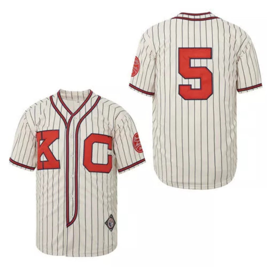 Retro 1945 Robinson Kansas KC Baseball Home Jersey Beige Top Stitched 