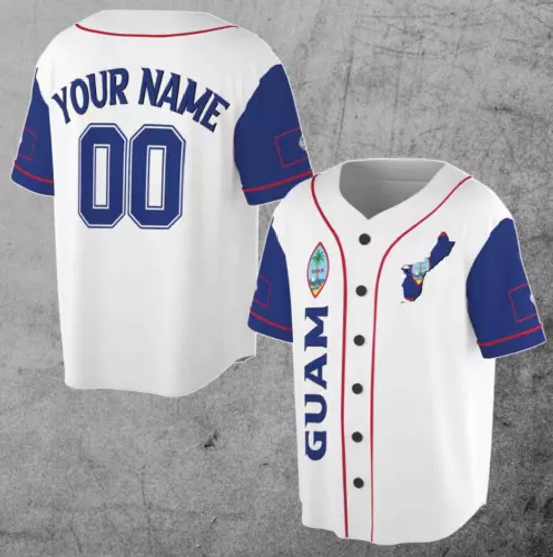 Custom Personalized Name Guam Flag Coat Of Arms 3D Baseball Jersey Shirt