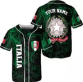 Custom Personalized Name Italia 3D Baseball Jersey Shirt Size S-5XL
