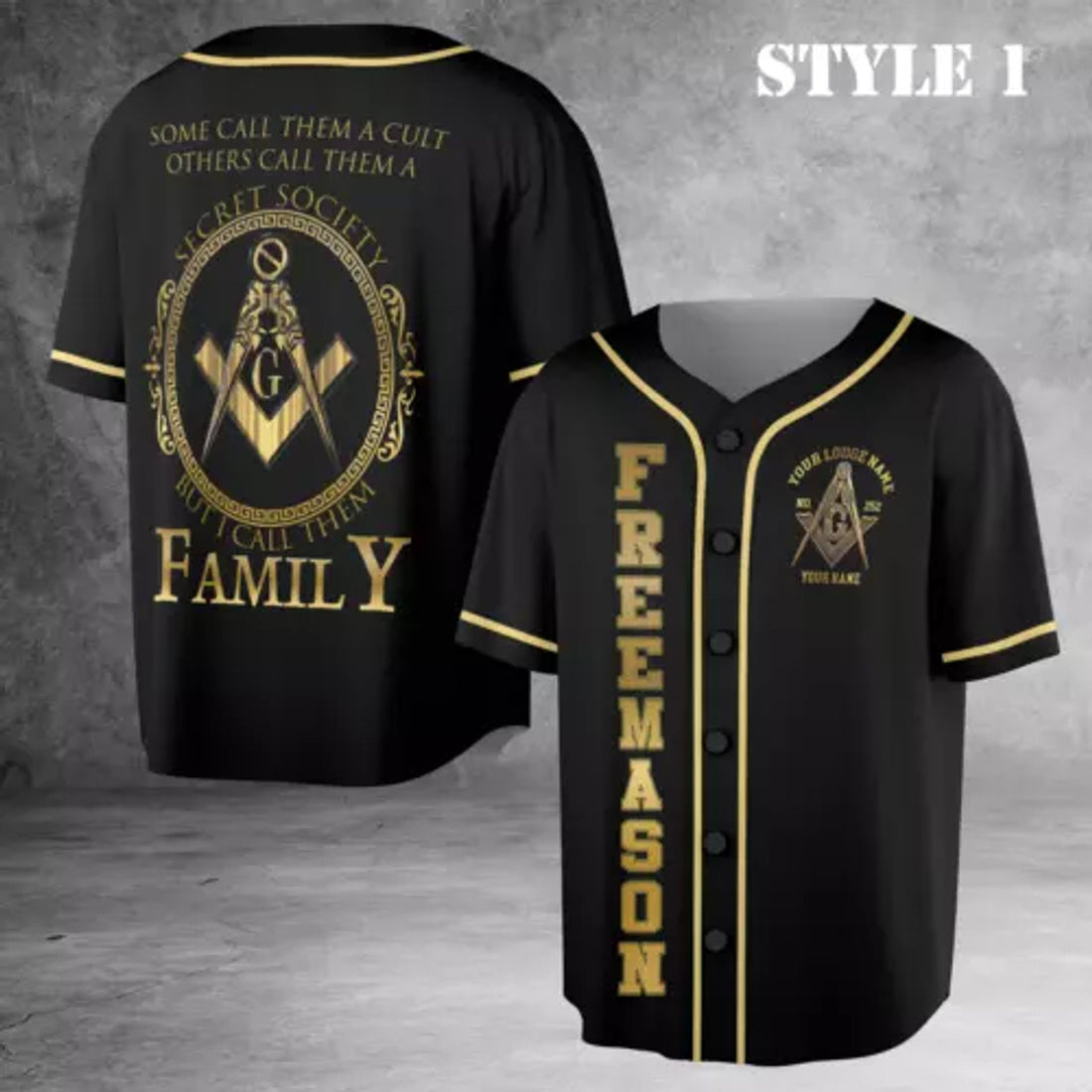Freemason Custom Lodge Name And Number 3D Baseball Jersey Shirt