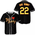 Puerto Rico Bad Bunny Baseball Jersey Black #22 Size S-5XL