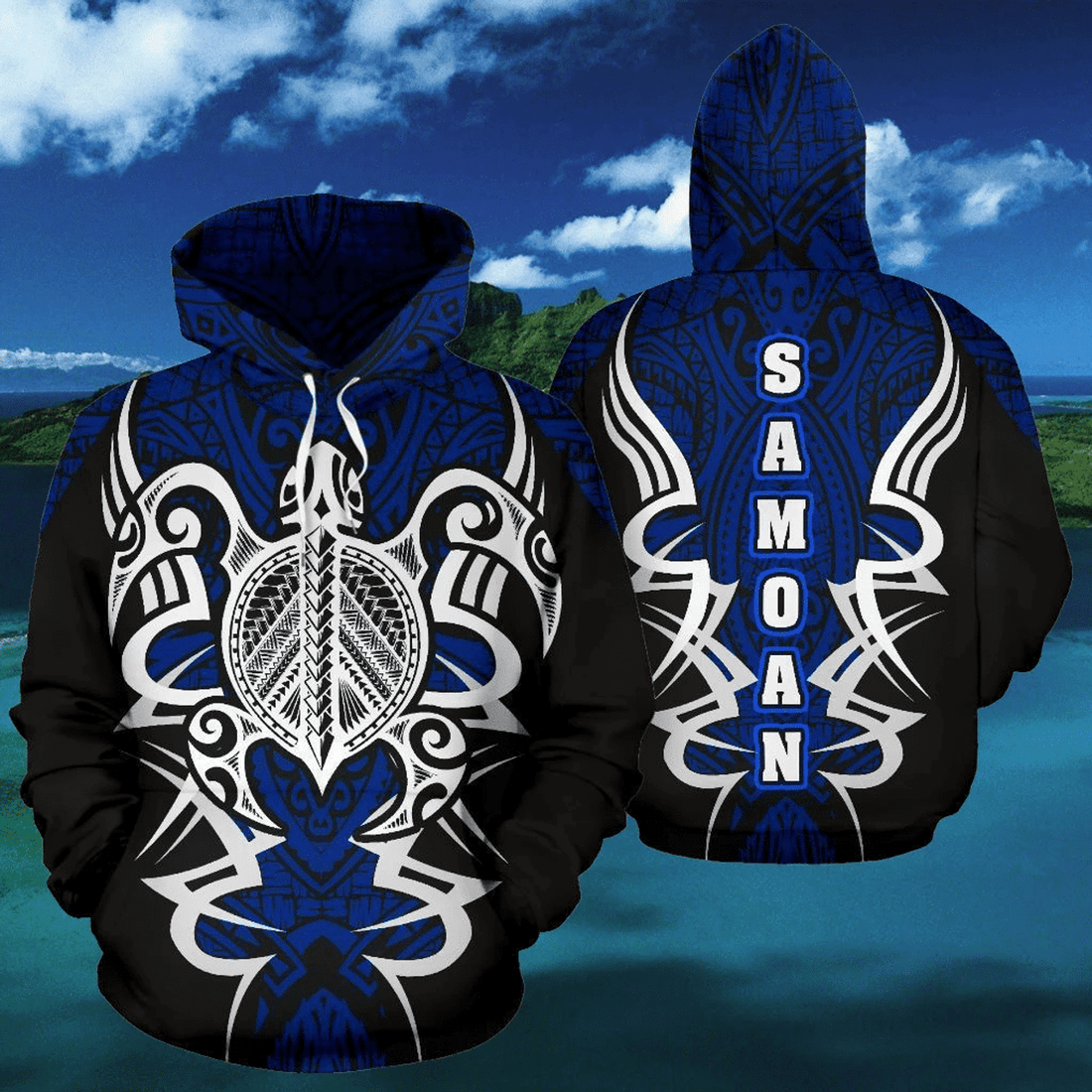 FUNSTUFFPRINT Samoan Turtle 3D Hoodie and Zip Hoodie