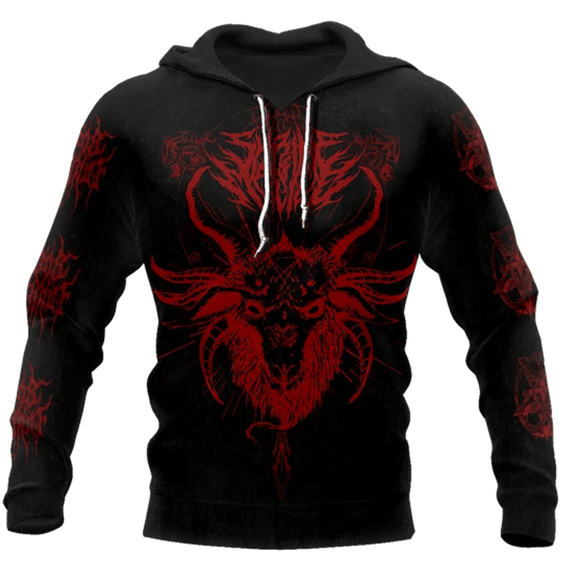 FUNSTUFFPRINT Satanic Devil Red 3D Hoodie and Zip Hoodie